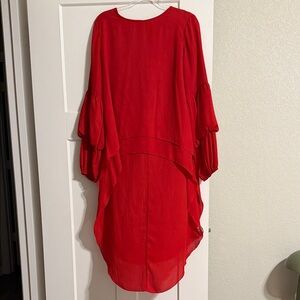 Chic High-Low Red Dress